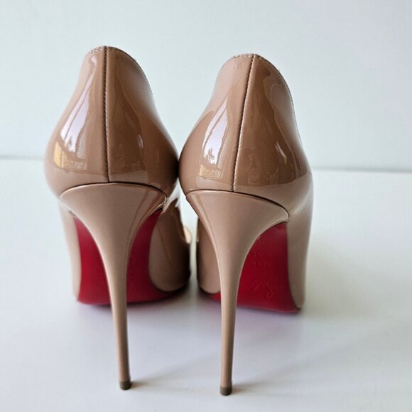 Christian Louboutin So Kate 120 Nude Patent Pumps - Picture 6 of 14